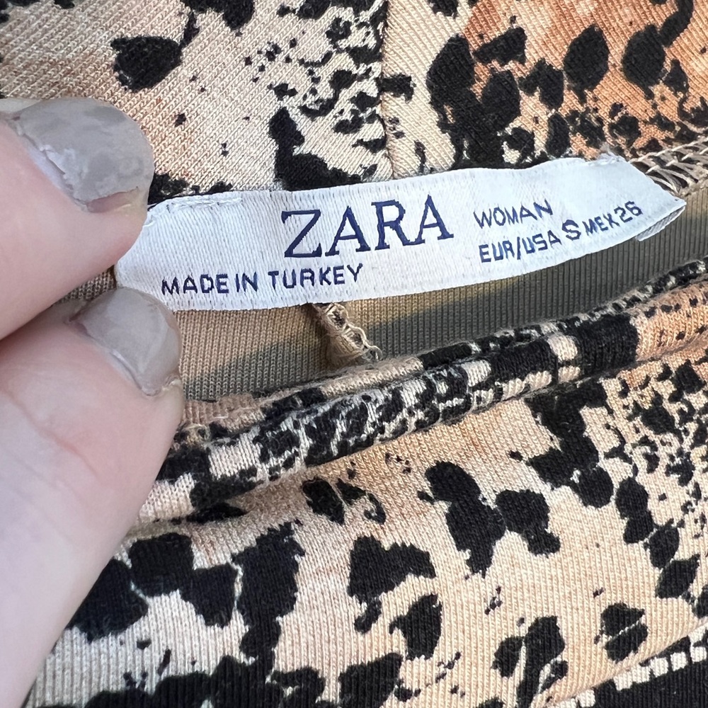 ZARA | 💎 Rare 💎 Snakeskin Animal Pattern Print Midi Dress Women’s Small - Picture 8 of 8